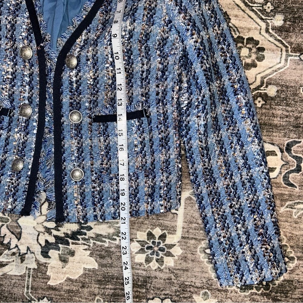 Express Blue and White Tweed Blazer NWOT - Picture 5 of 7